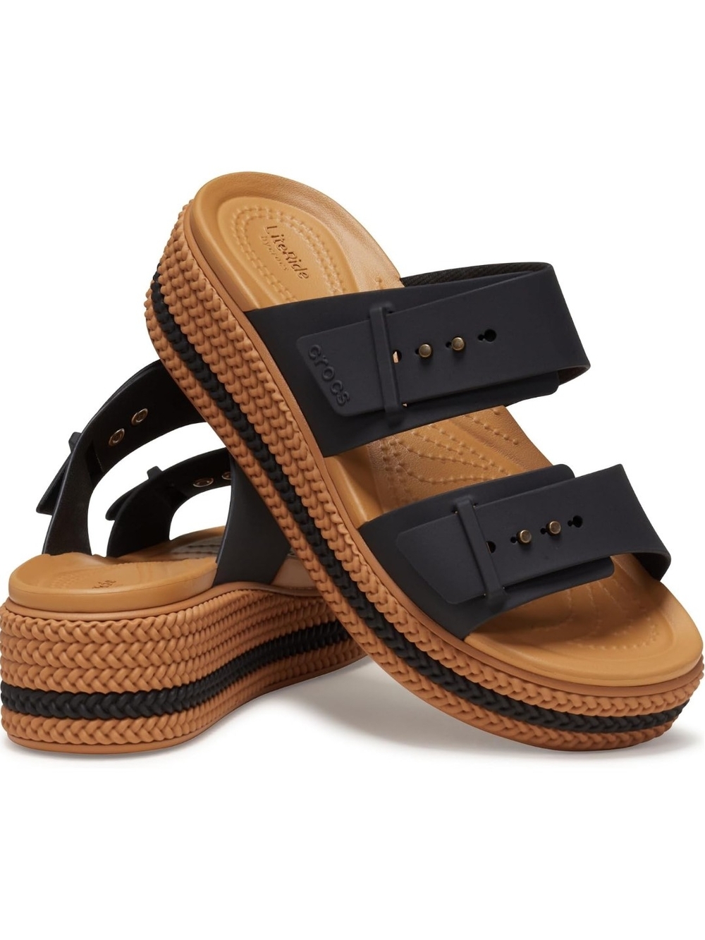 LiteRide By CROCS Two-Tone Platform Slide Sandals